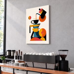 Coffee & Geometry – Contemporary Abstract Canvas Art for Cafes, Bakeries & Coffee Houses