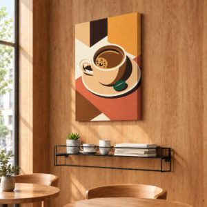 Abstract Cup Canvas Wall Art for Cafes & Coffeehouses