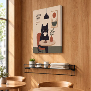 Coffee First - Canvas Wall Art for Cafes & Coffeehouses