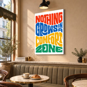 Motivational Typography Canvas Wall Art for Cafes and Coffeehouses