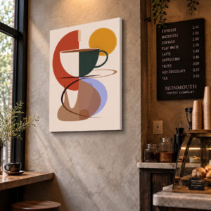 Modern Coffee Harmony – Abstract Café Wall Art