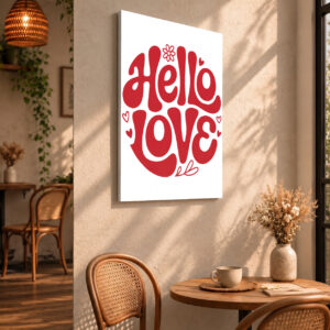 Hello Love - Canvas Wall Art for Cafes & Coffeehouses