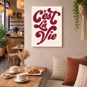 C'est La Vie – Elegant French Typography Wall Art for cafes & coffeehouses