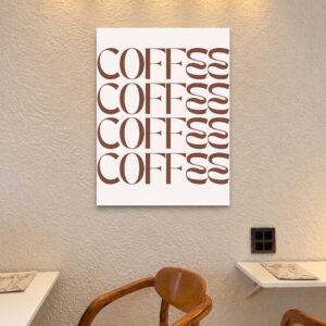 Coffee Typography Canvas Wall Art for Cafes & Coffeehouses