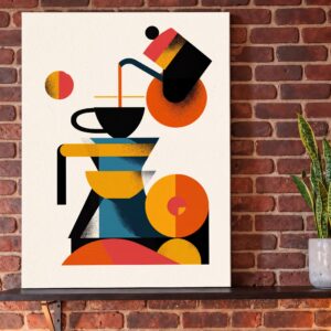 Coffee & Geometry – Contemporary Abstract Canvas Art for Cafes, Bakeries & Coffee Houses