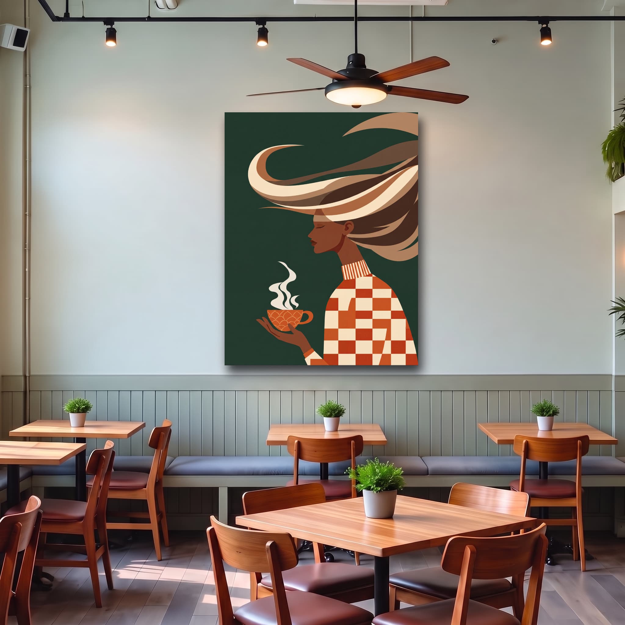 Abstract Lady - Canvas Print for Cafes - Image 2