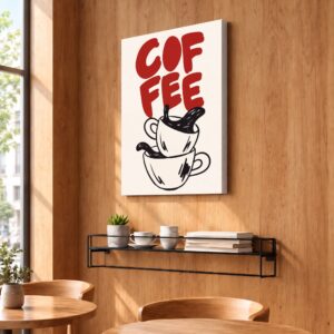 Coffee Cup Typography Canvas Wall Art