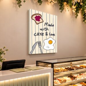 Made with Care and Love Canvas Wall Art