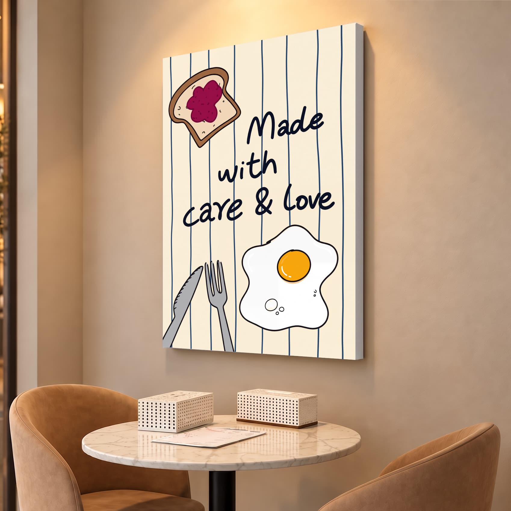 Made with Care and Love Canvas Wall Art - Image 2