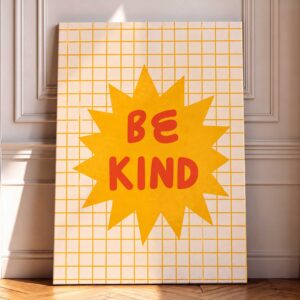 Be Kind Sunburst Canvas Wall Art