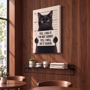 Yes, I Did It Cat Meme Canvas Wall Art