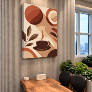 Earthy Abstract Coffee Shapes Canvas Wall Art