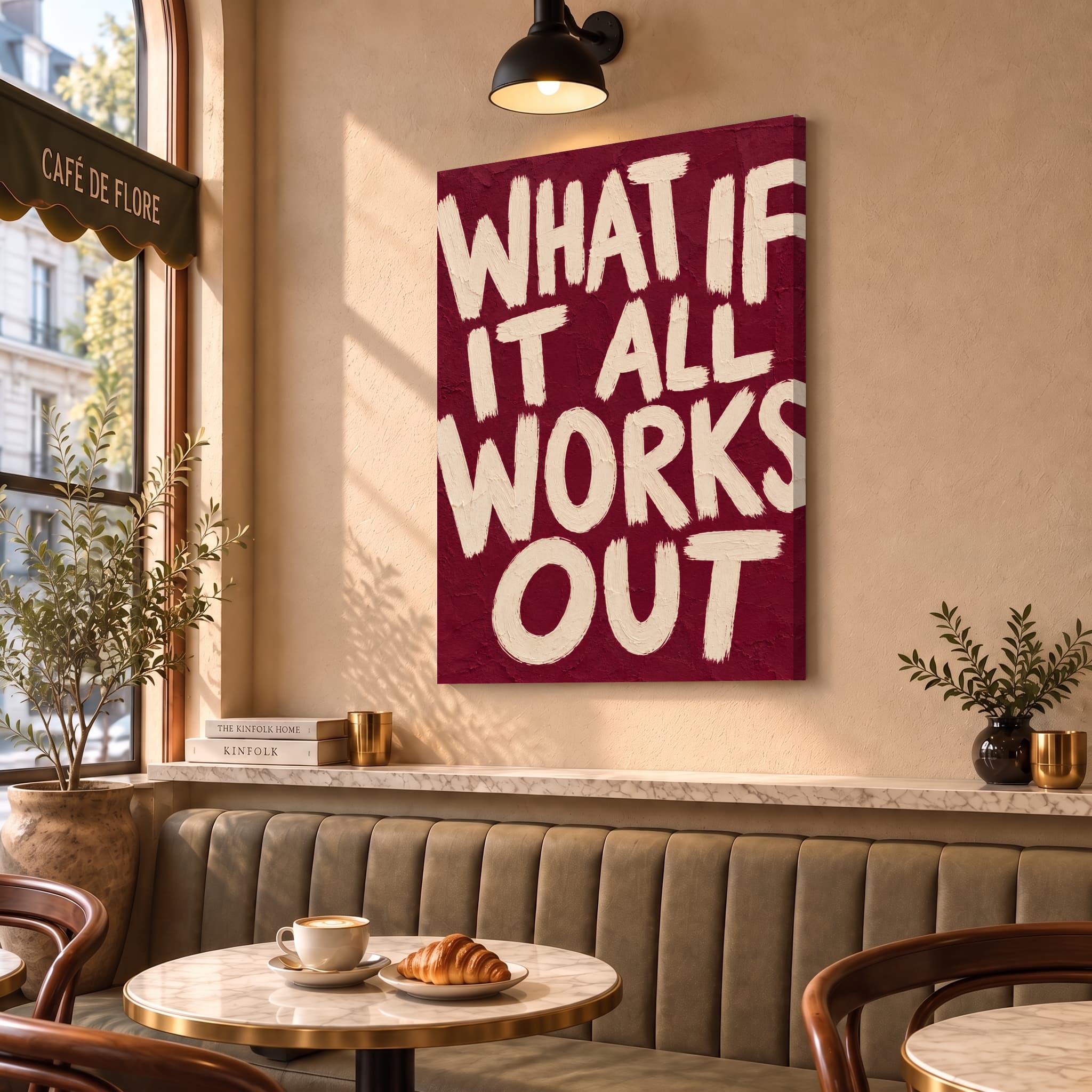 What If It All Works Out Typography Canvas Wall Art