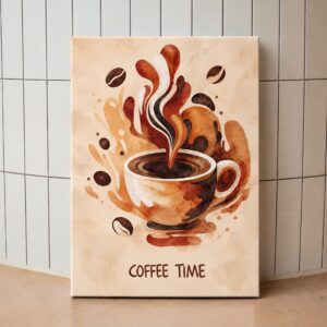 Coffee Time Abstract Illustration Canvas Wall Art