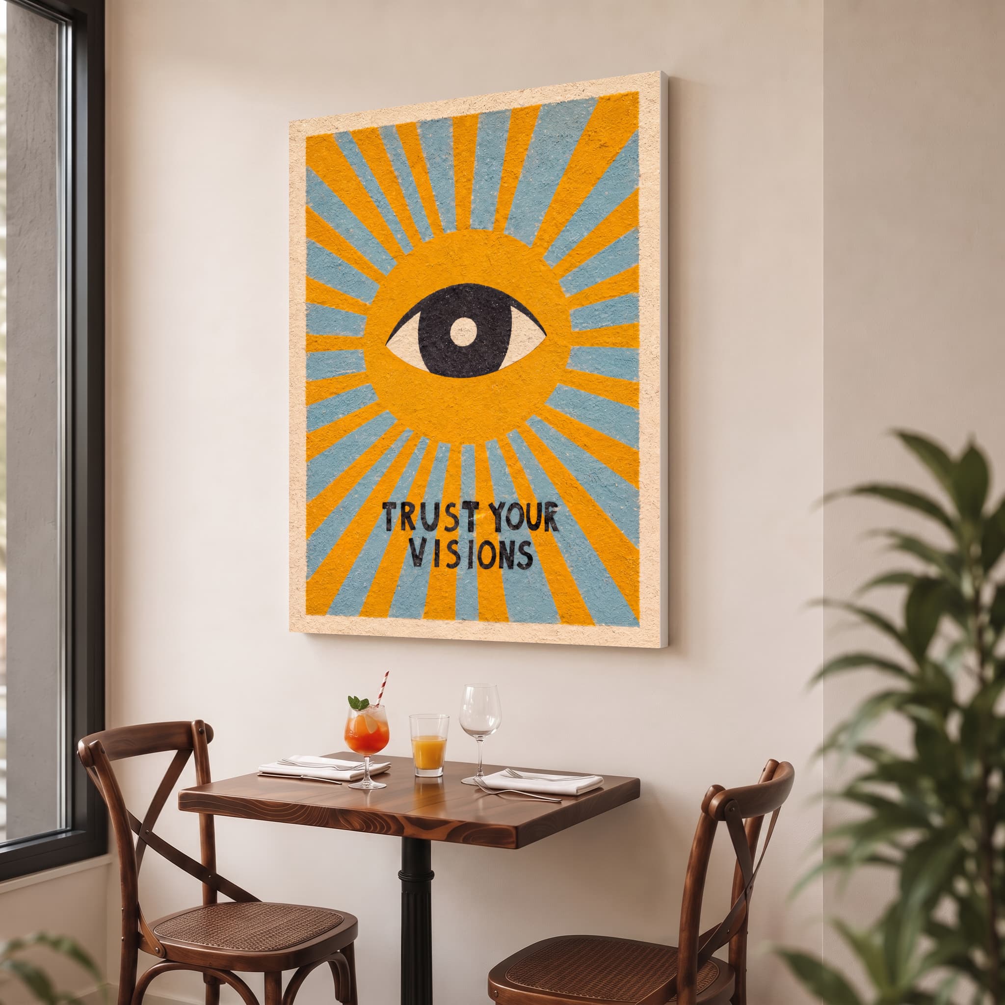 Trust Your Visions Eye Sunburst Canvas Wall Art - Image 3