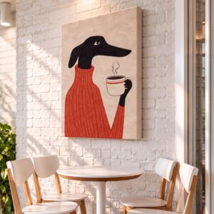 Coffee Lover Illustration Canvas Wall Art