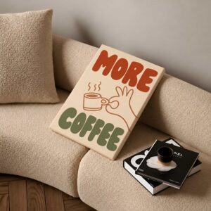 More Coffee Typography Canvas Wall Art