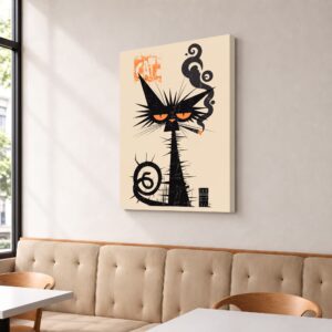 The Midnight Cat – Canvas Wall Art for Cafes, Coffeehouses & Bakeries