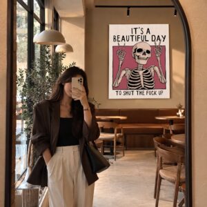 Beautiful Day, Bad Attitude – Sarcastic Canvas Wall Art for Cafes, Coffeehouses & Bakeries